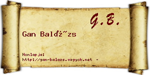 Gan Balázs névjegykártya